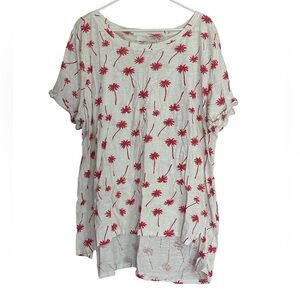 The Sweatshirt Project White Red Palm Tree Tee Size 3X